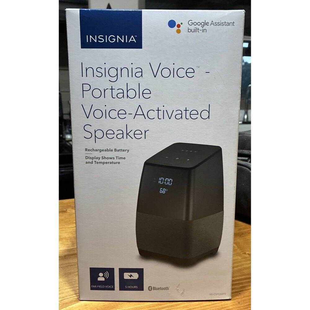 Insignia Voice Portable Voice Activated Speaker  Bluetooth Google Assistant